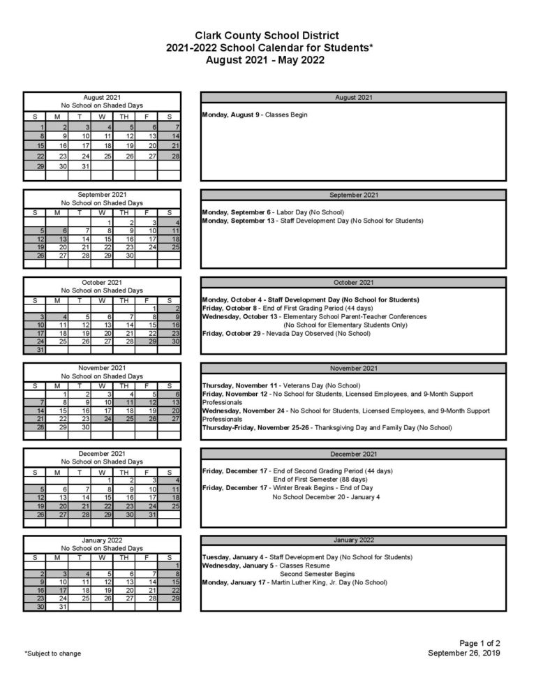 Ccsd Calendar 2022