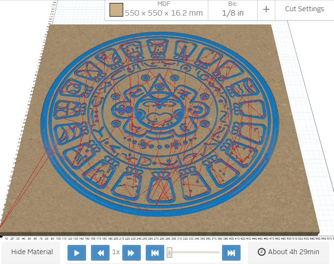 Cnc 50Cm Mayan Calendar, 16Mm Mdf - Perfect Laser