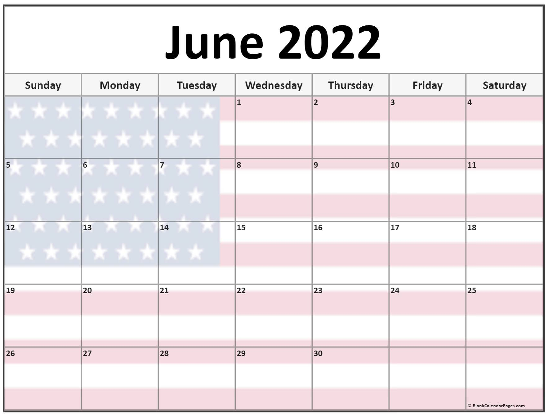 Collection Of June 2022 Photo Calendars With Image Filters.