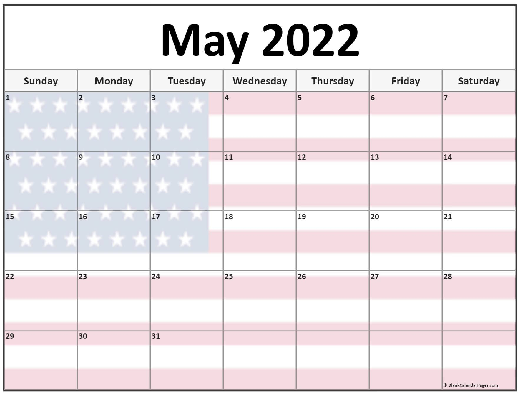 Collection Of May 2022 Photo Calendars With Image Filters.