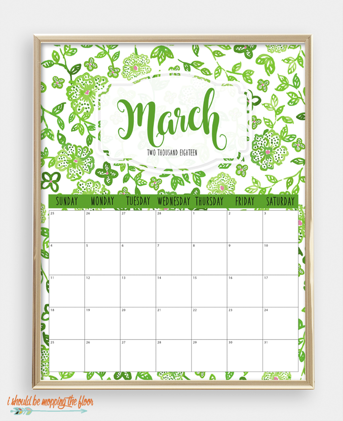 Colorful 2018 Printable Calendar | I Should Be Mopping The