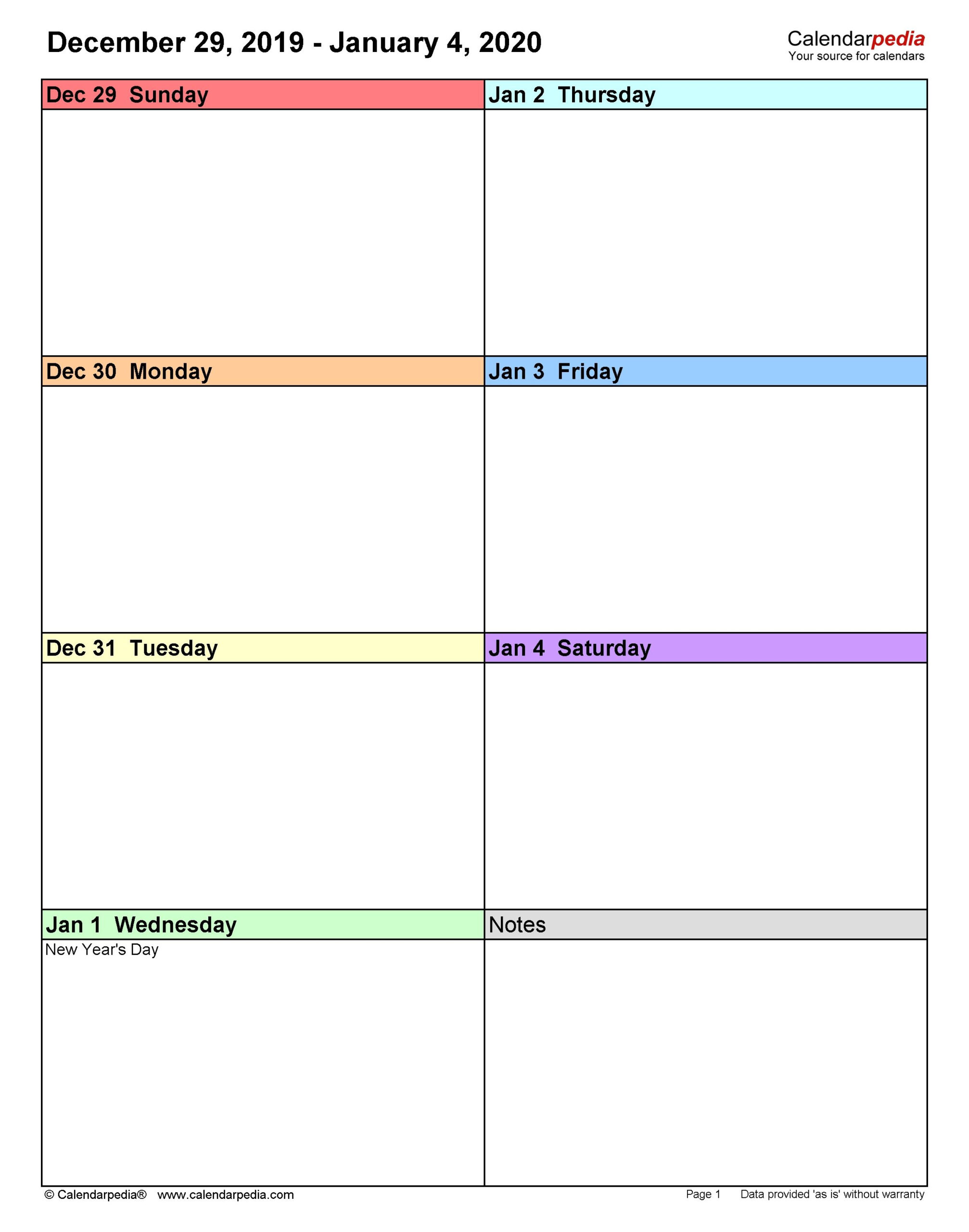 Create Your One Week Lined Schedule | Calendar Template