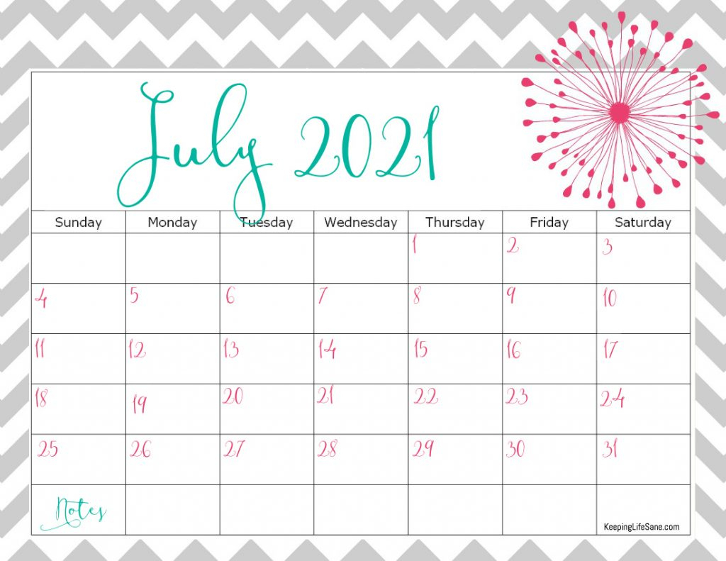 Cute Printable 2021 Calendar {For Free} - Keeping Life Sane
