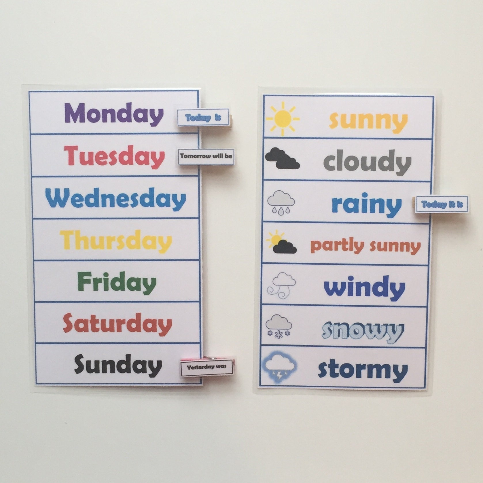 Daily Chart Days Of The Week The Weather Calendar Circle