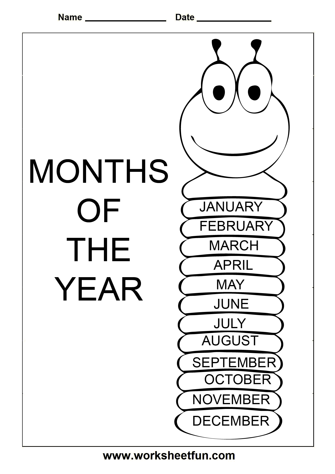 Days Of The Week Months Year Early Academics Worksheets