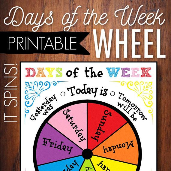 Days Of The Week Printable Wheel Circle Time Calendar