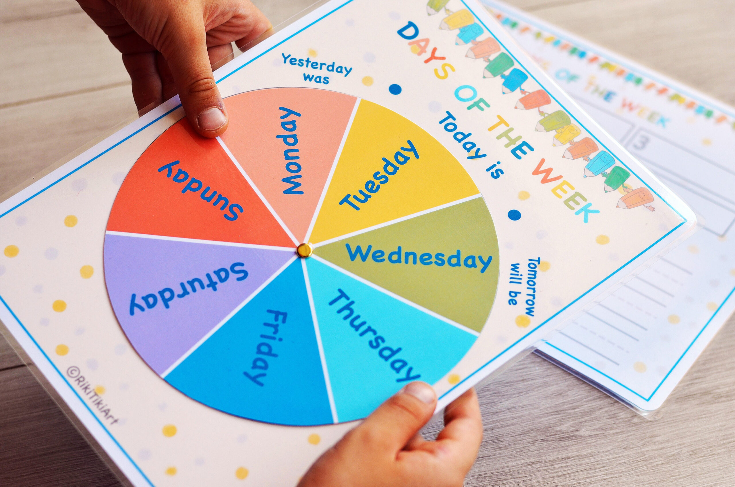 Days Of The Week Wheel Printable Montessori Calendar