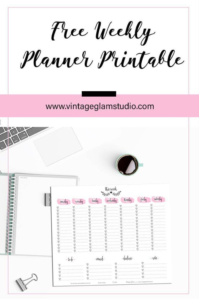 Doodled Week At A Glance Planner Printable - In 2020