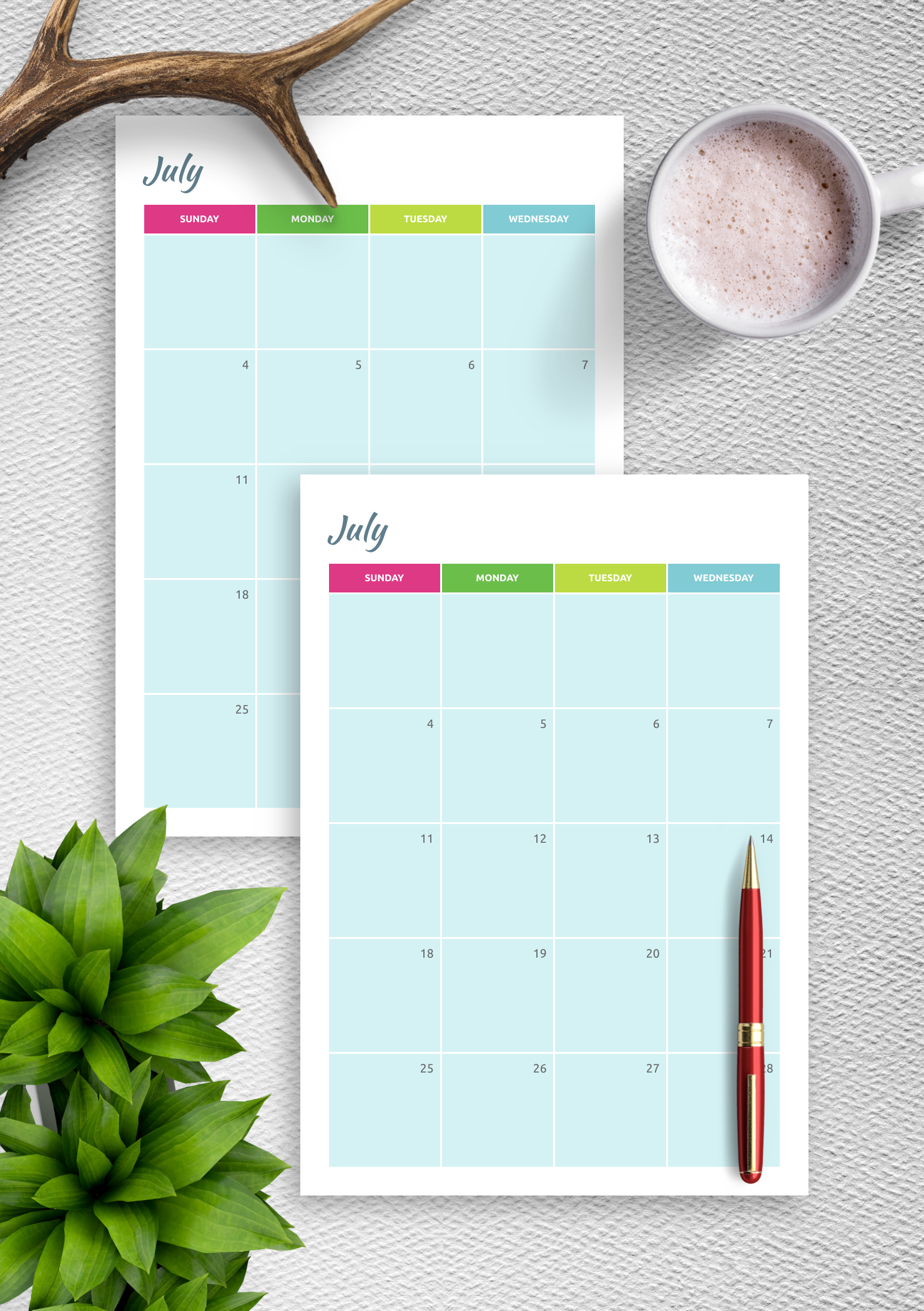 Download Printable Colorful Monthly Calendar Pdf