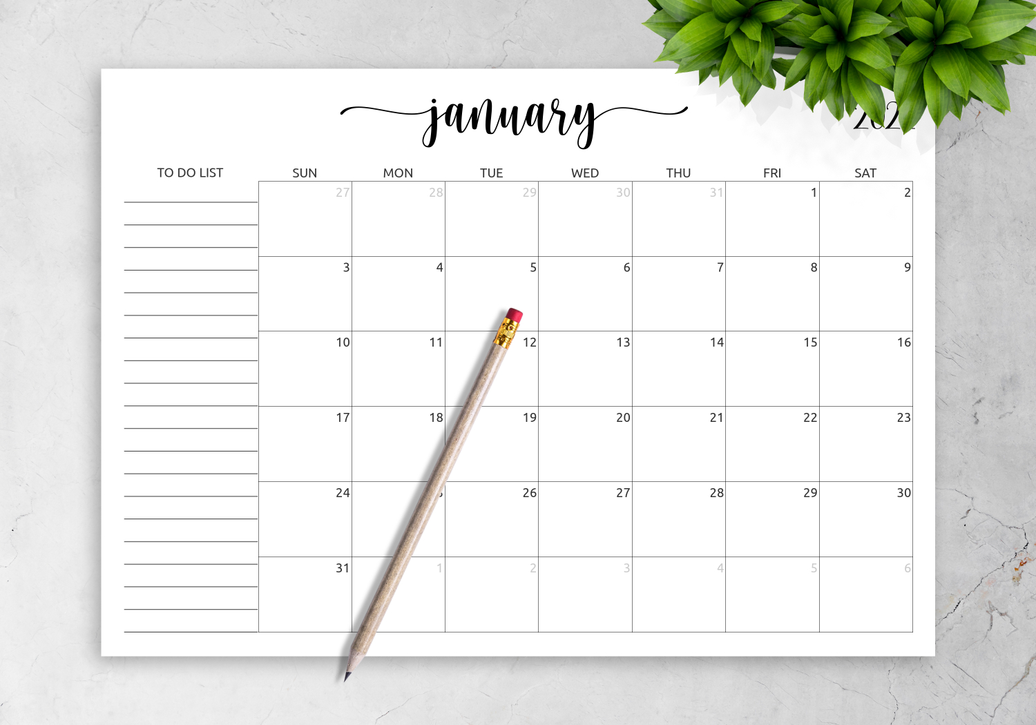 Download Printable Monthly Calendar With To-Do List Pdf
