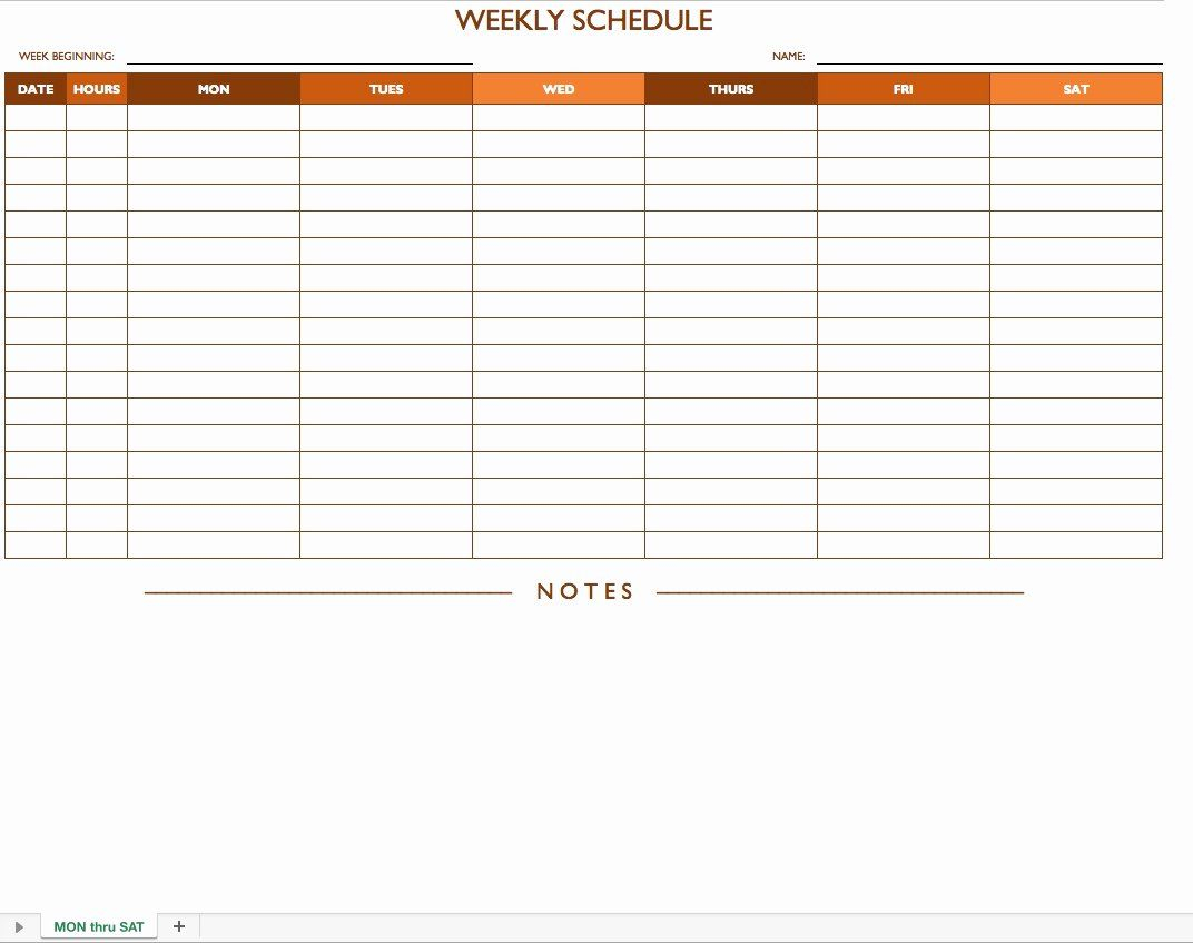 √ 30 Monday Through Sunday Schedule Template In 2020