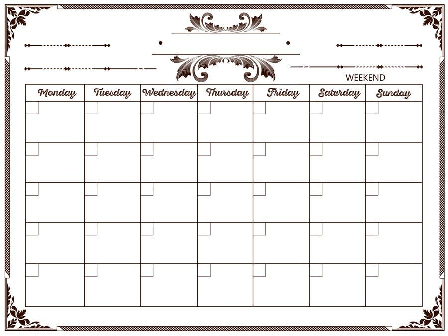 Easy $100 - Make A Monthly Calendar | Freelancer