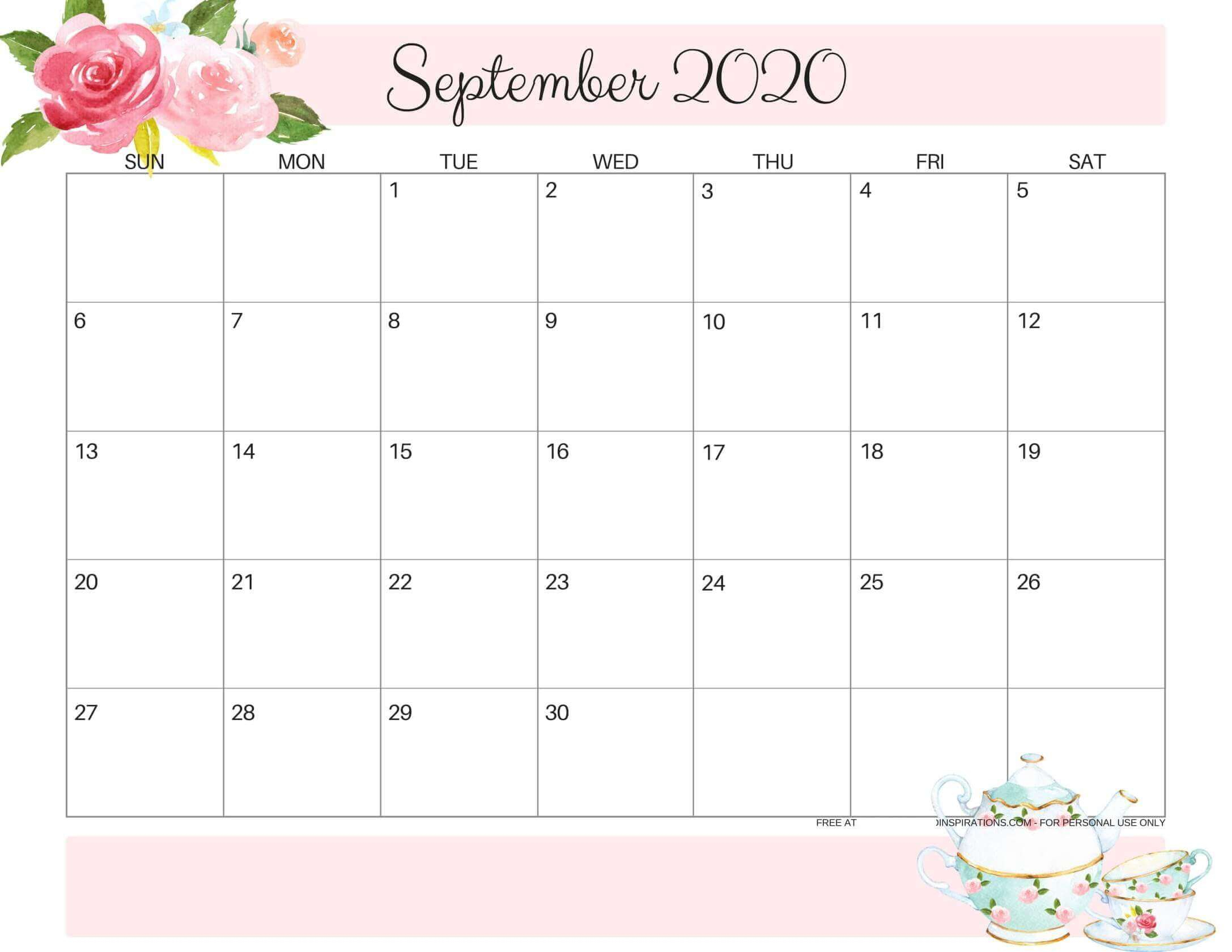 Editable September Calendar 2020 Weekly, Monthly, Yearly