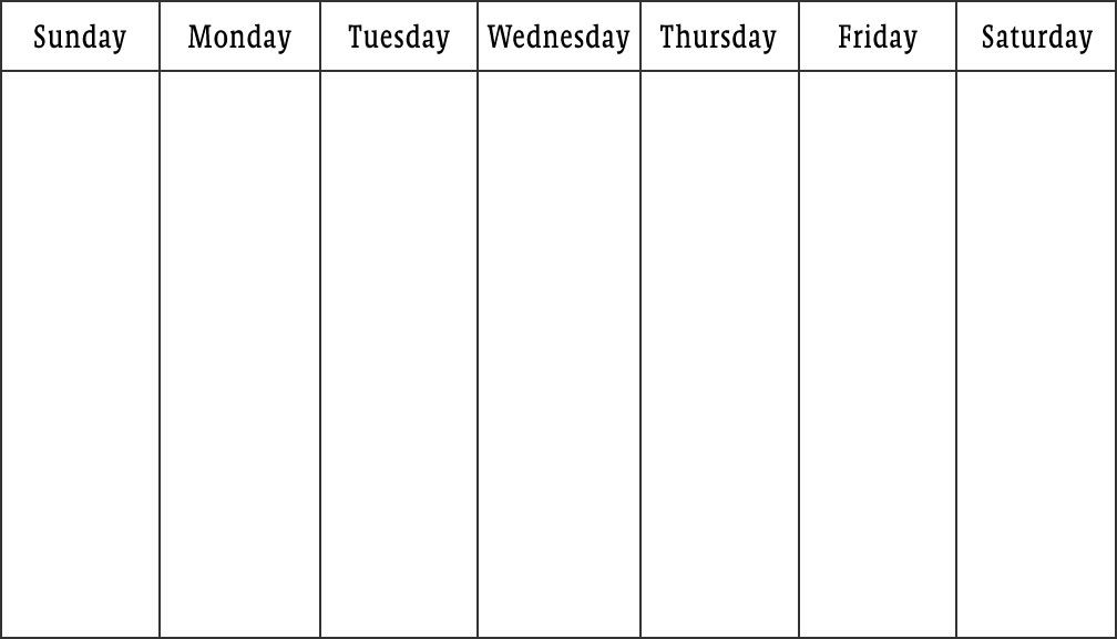 Everyone Needs A Weekly Schedule | Blank Weekly Calendar