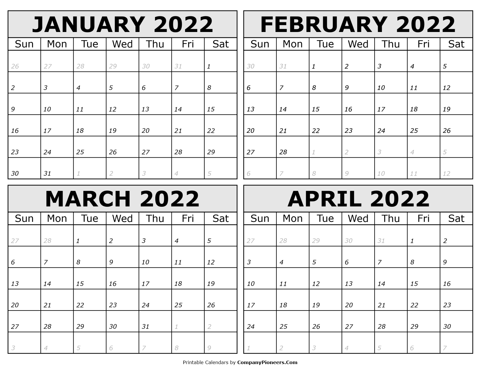 February And March 2022 Calendar With Holidays