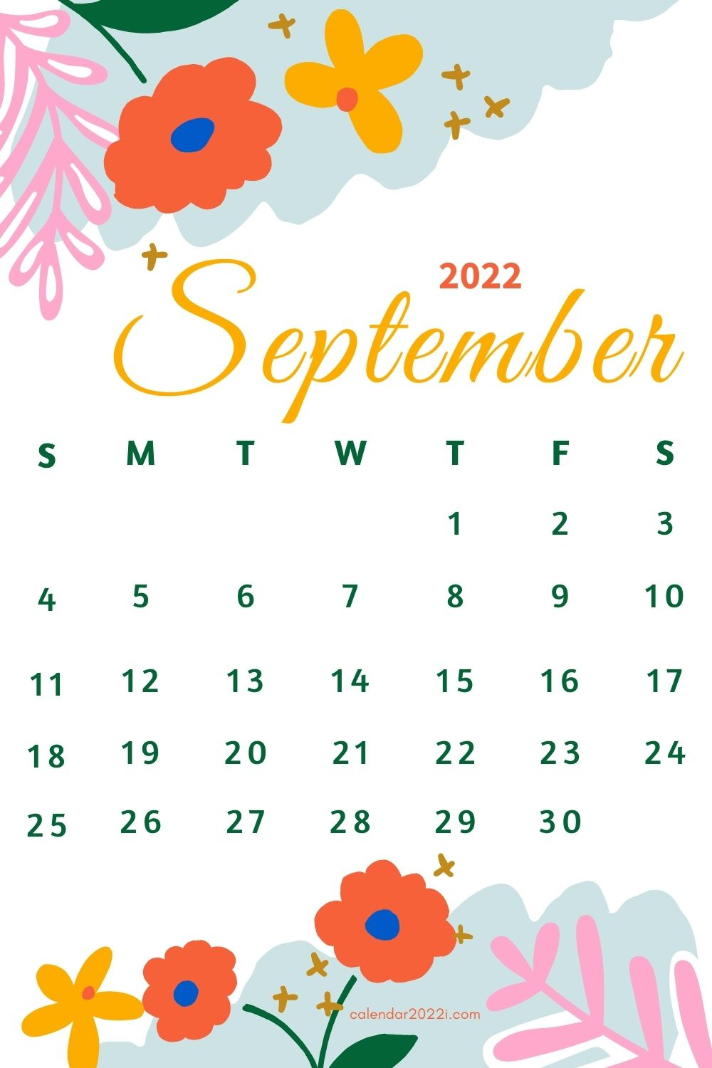 Floral 2022 Monthly Calendar | Calendar 2022