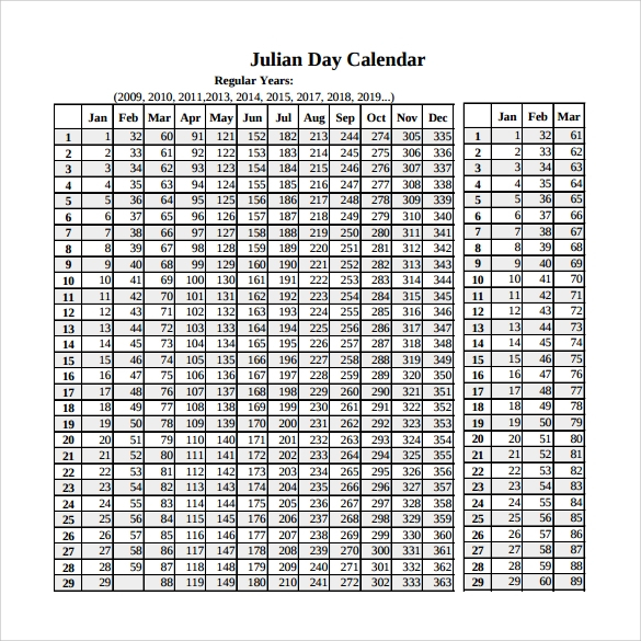 Free 10+ Sample Julian Calendar Templates In Pdf