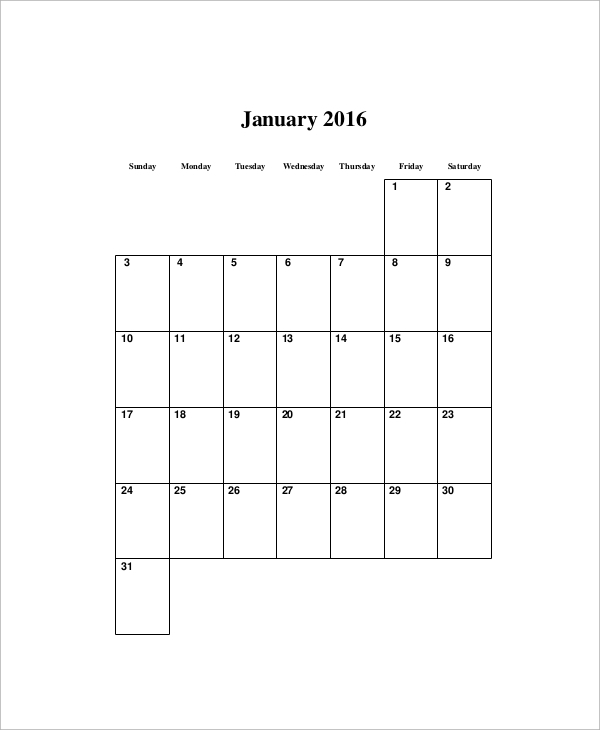 Free 13+ Sample Monthly Calendar Templates In Pdf | Ms