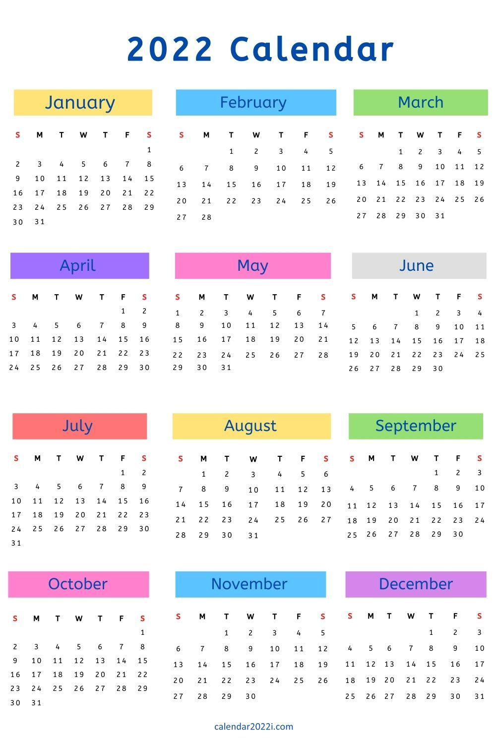 Free 2022 Calendar - Calendar 2022
