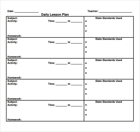 Free 8+ Sample Daily Lesson Plan Templates In Pdf | Ms Word