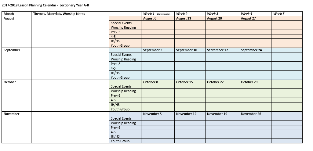 Free Download: Year Long Lesson Planning Calendar | Lesson