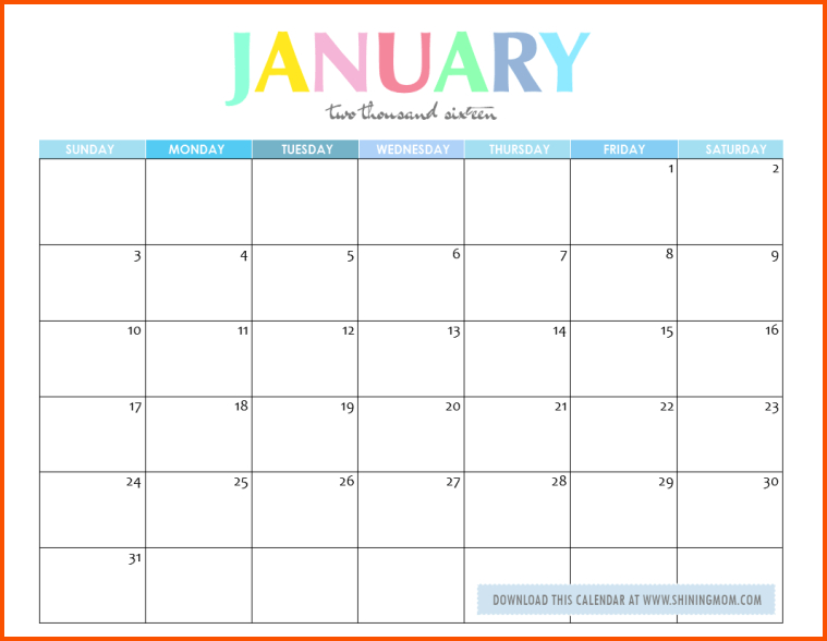 Free Editable Downloadable Monthly Calendars 2022 : Weekly