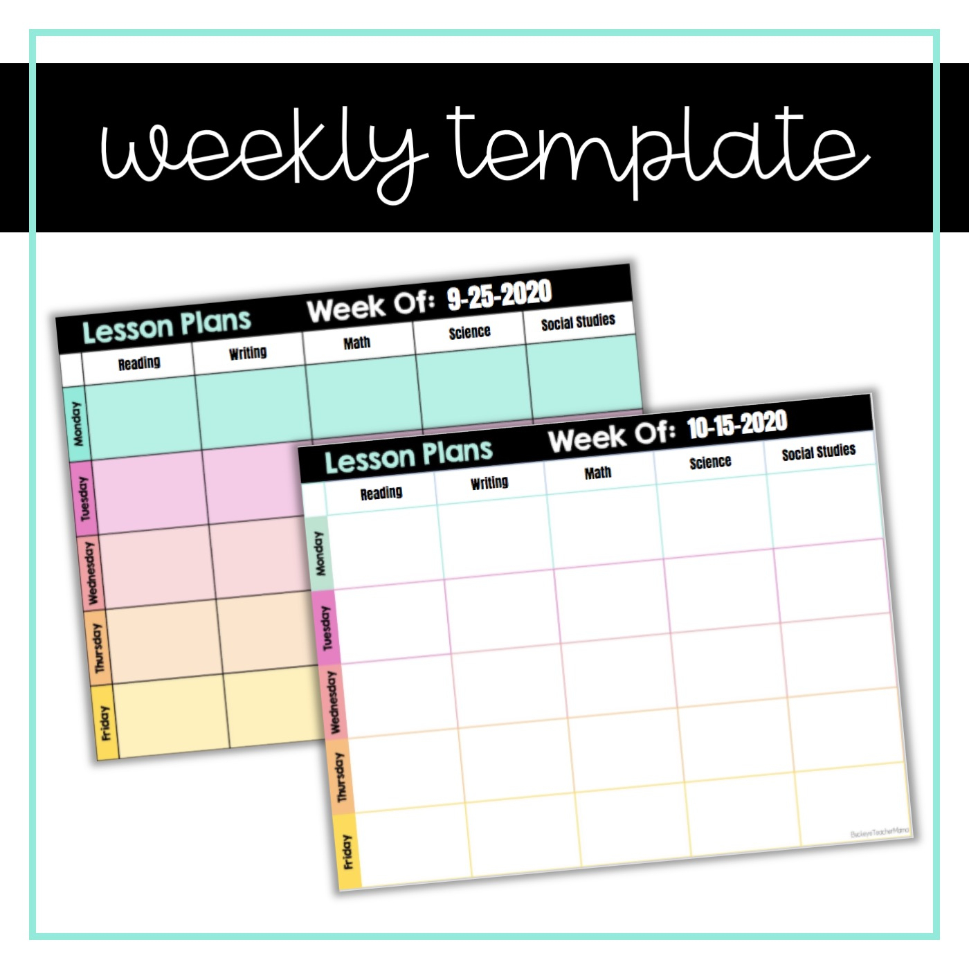 Free Editable Lesson Plan Template - Buckeye Teacher Mama