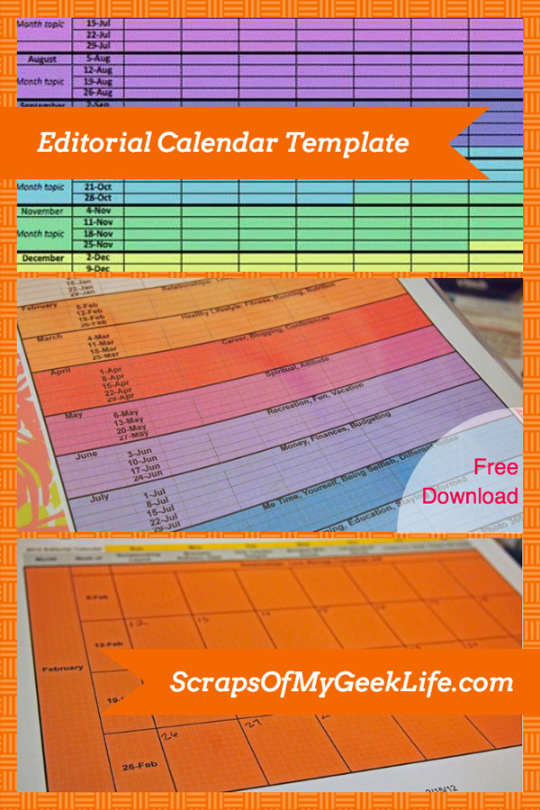 Free Editorial Calendar Template Download For Your Blog