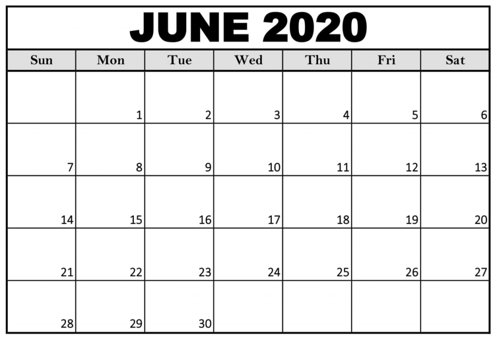 Free June 2020 Printable Calendar Blank Templates | June