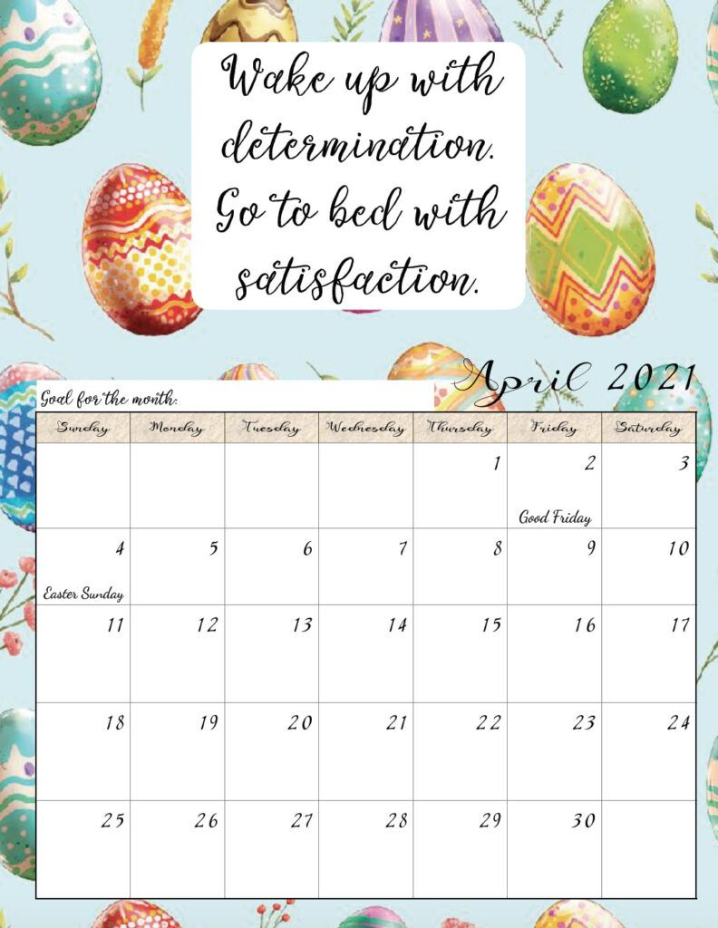 Free Printable 2021 Monthly Motivational Calendars In 2020