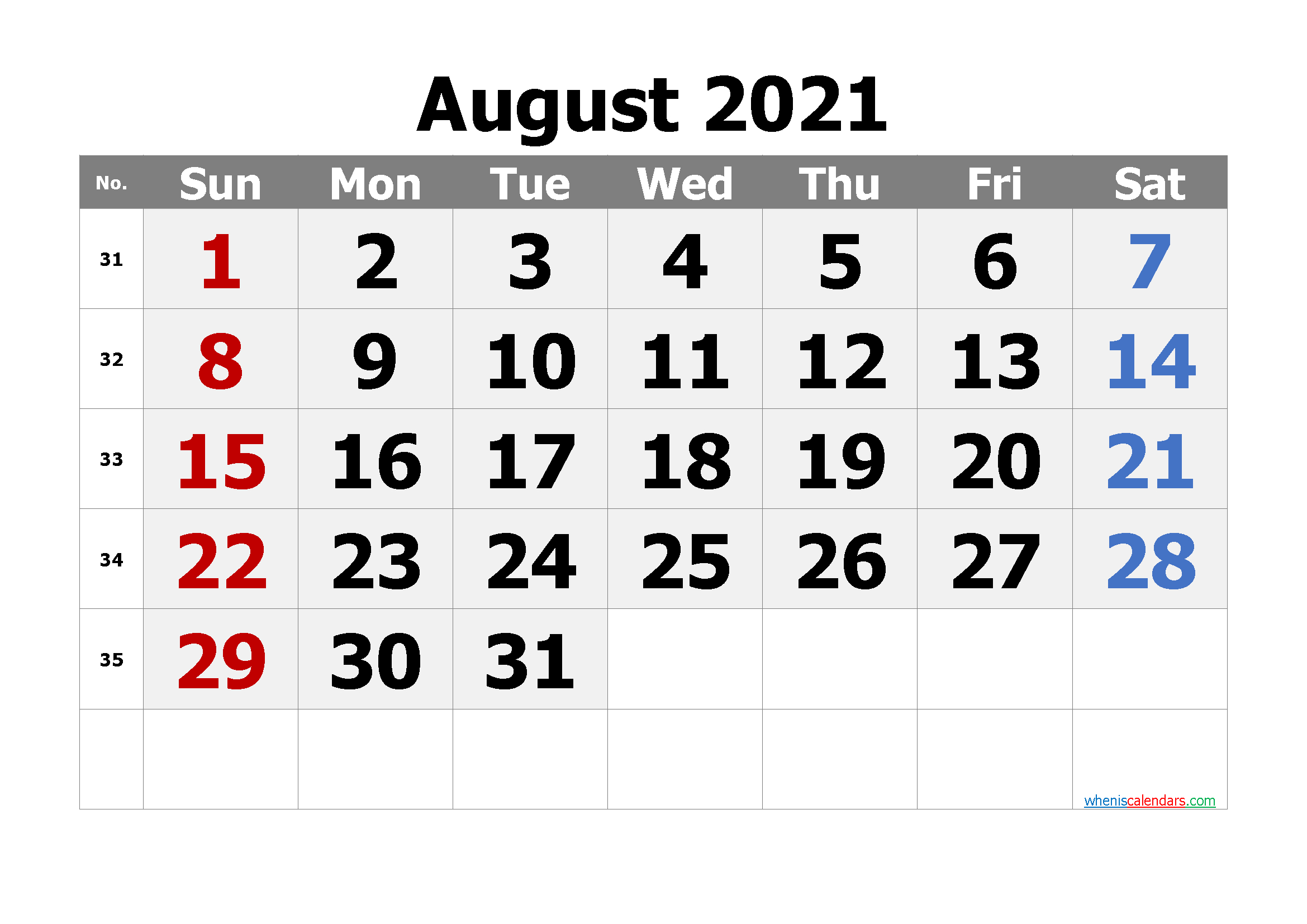 Free Printable Calendar August 2021 2022 And 2023