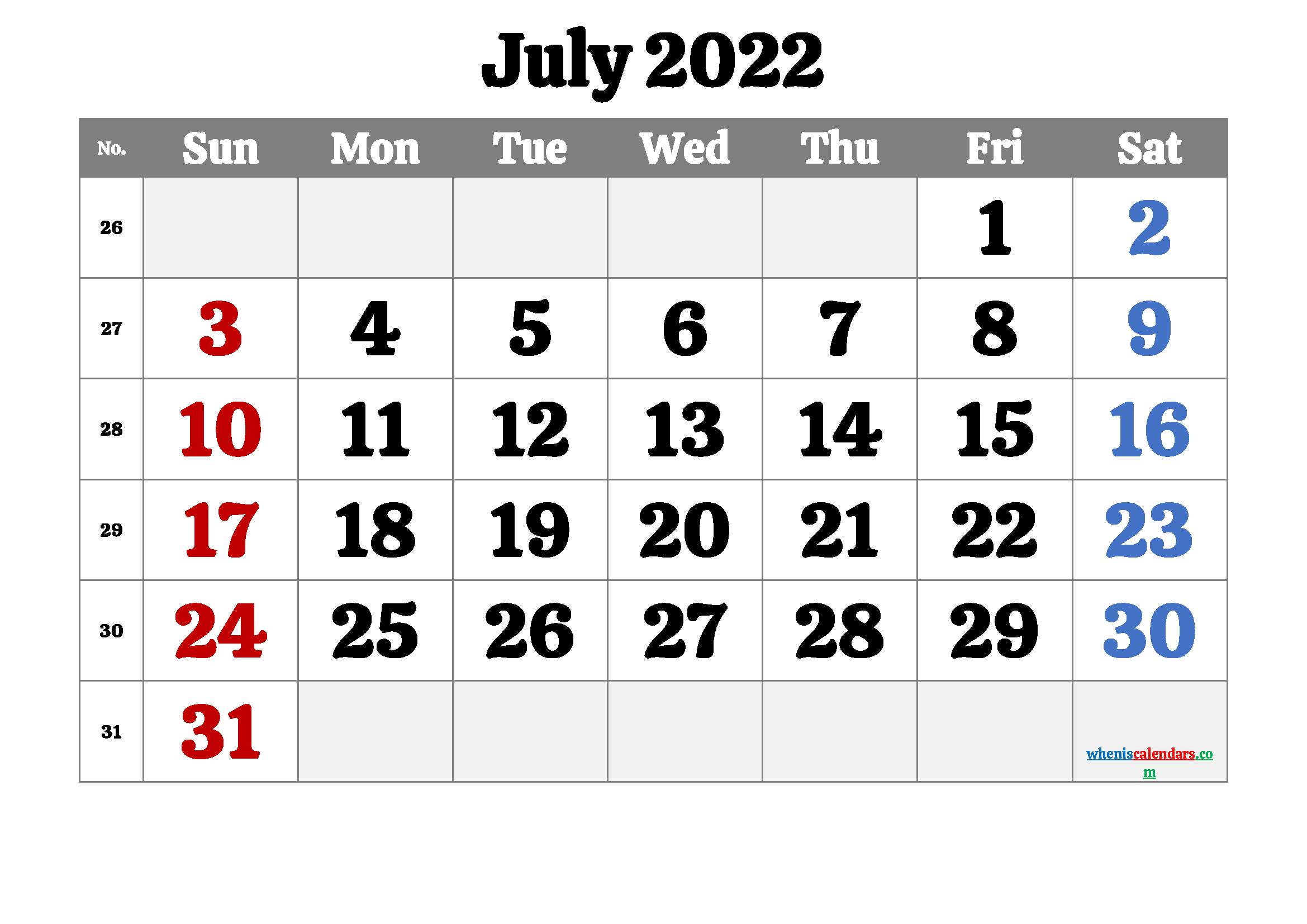 Free Printable Calendar July 2021 And 2022 And 2023 - Free