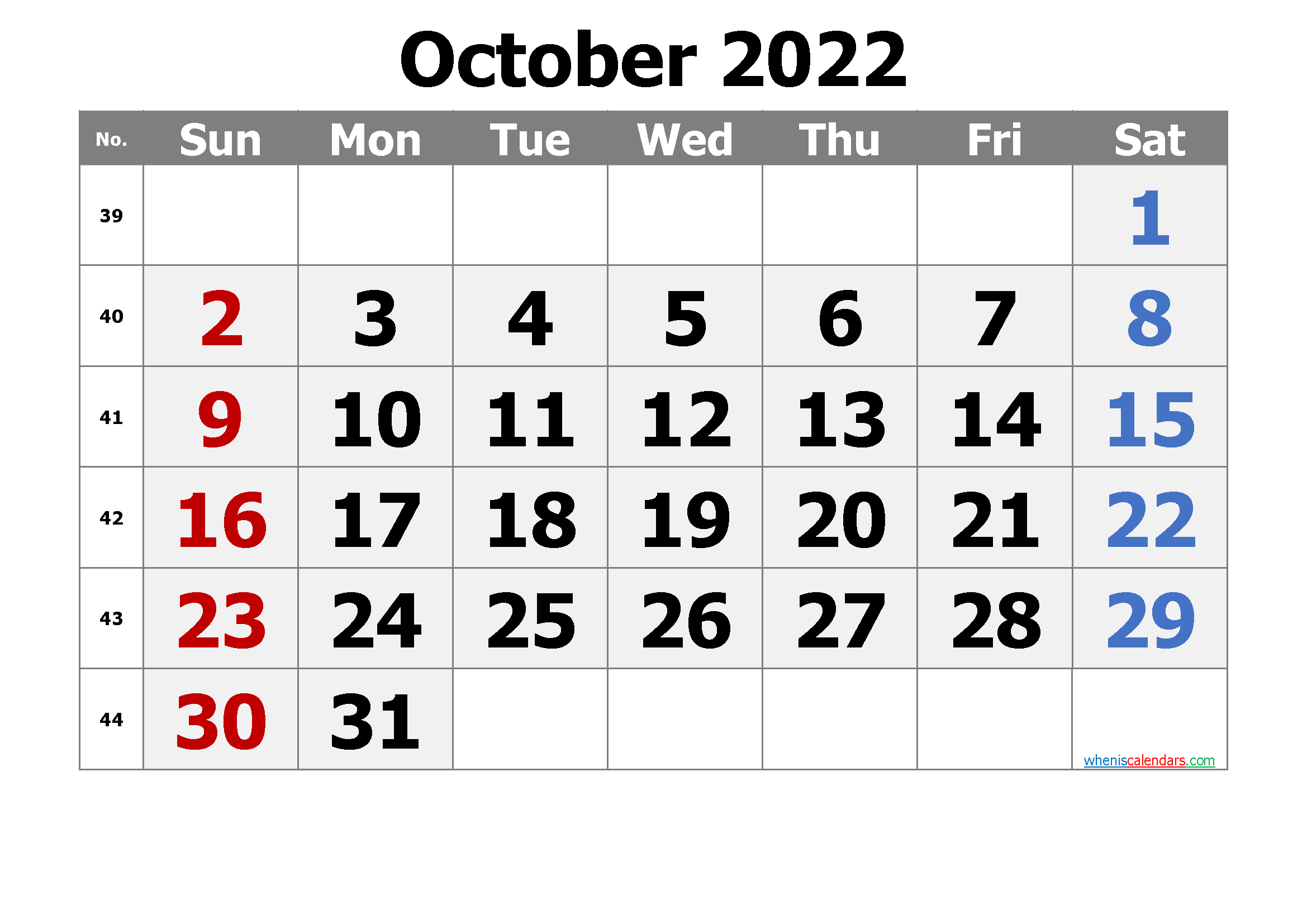 Free Printable Calendar October 2021 2022 And 2023