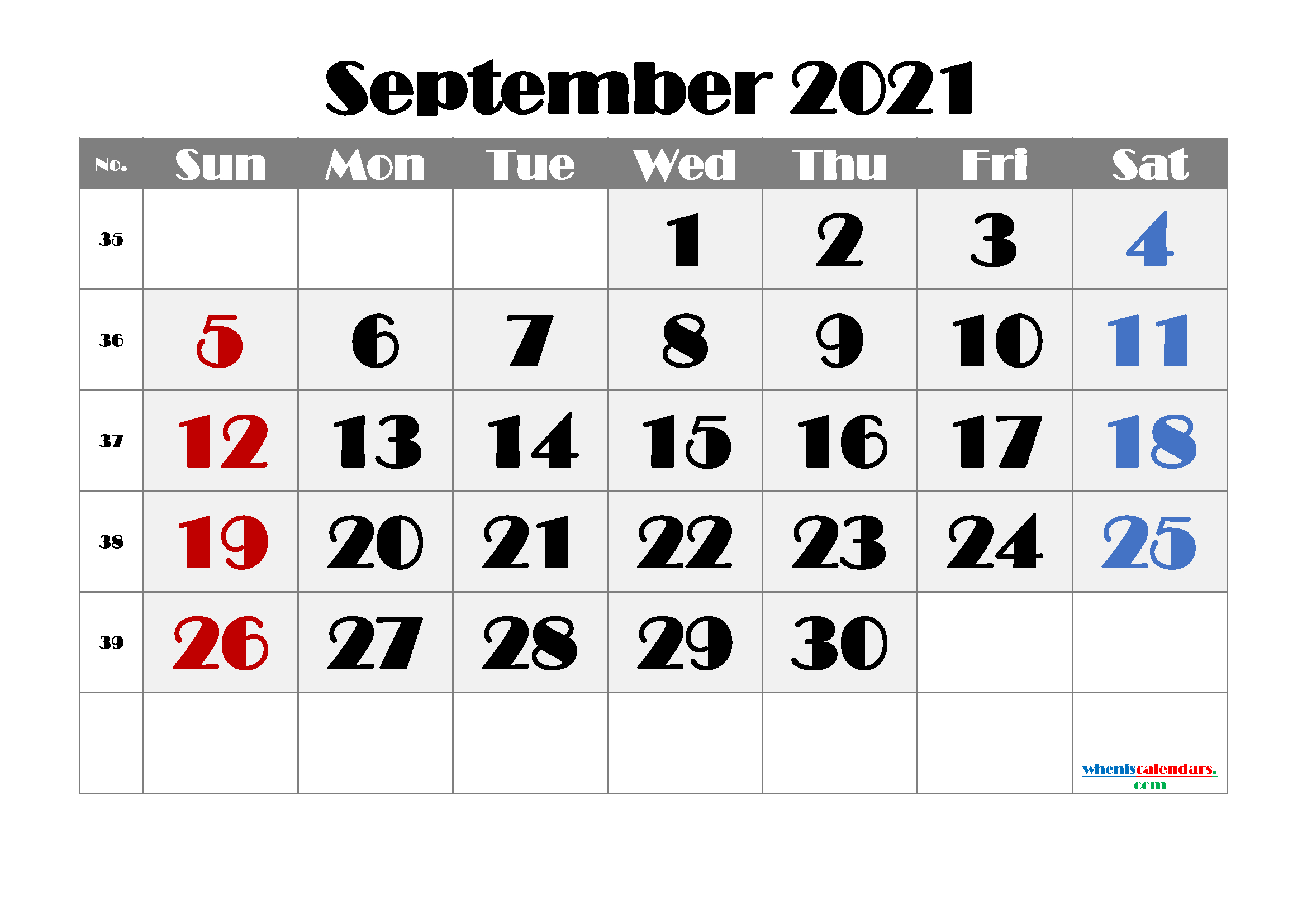 Free Printable Calendar September 2021 2022 And 2023