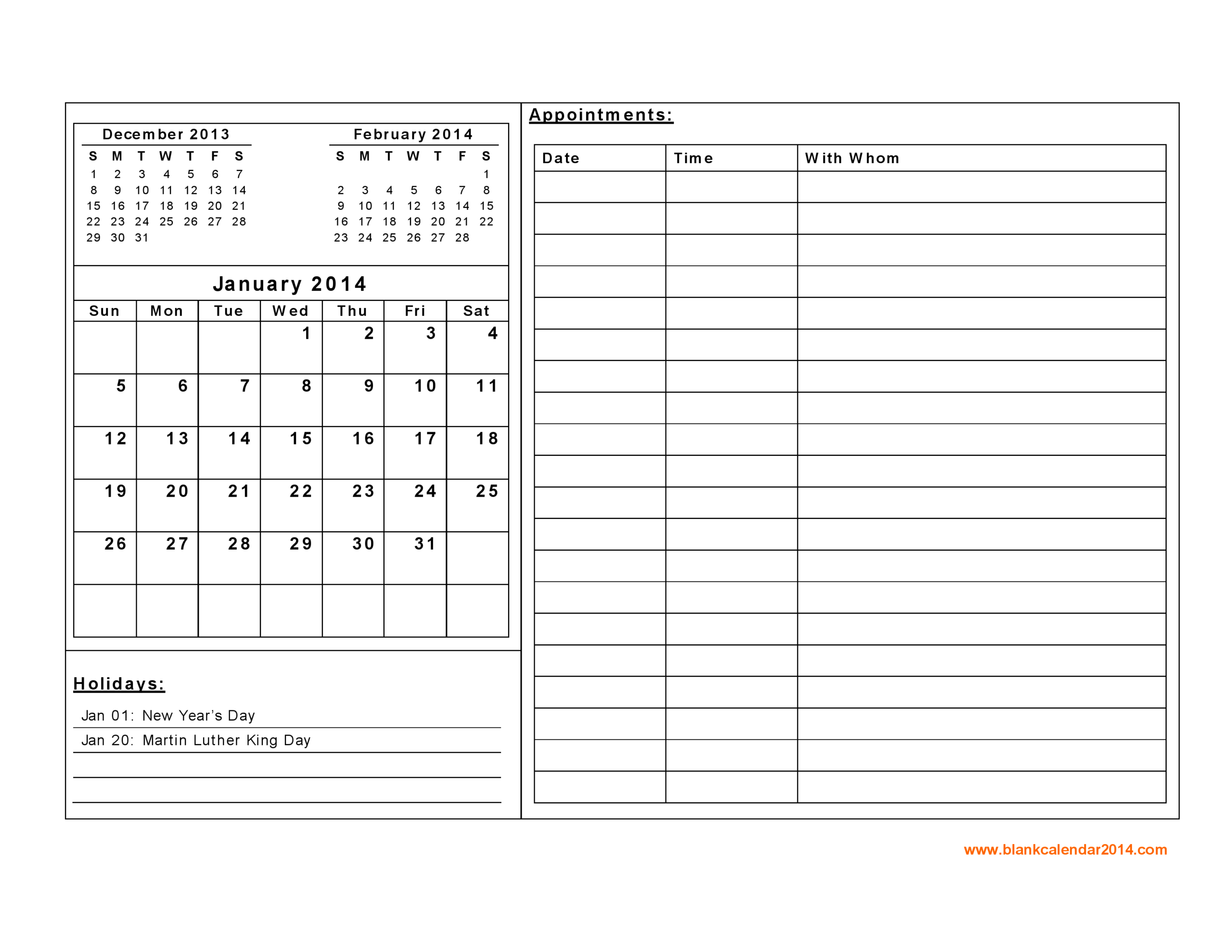 Free Printable Daily Calendar With Notes - Google Search