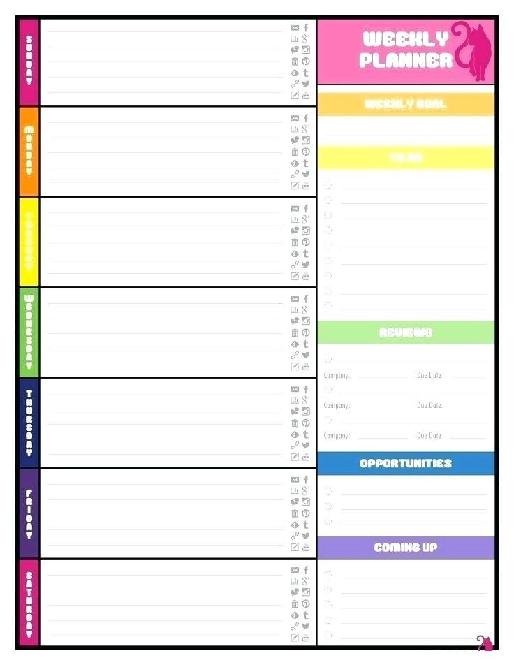 Free Printable Weekly Calendar Template : Plan Weekly