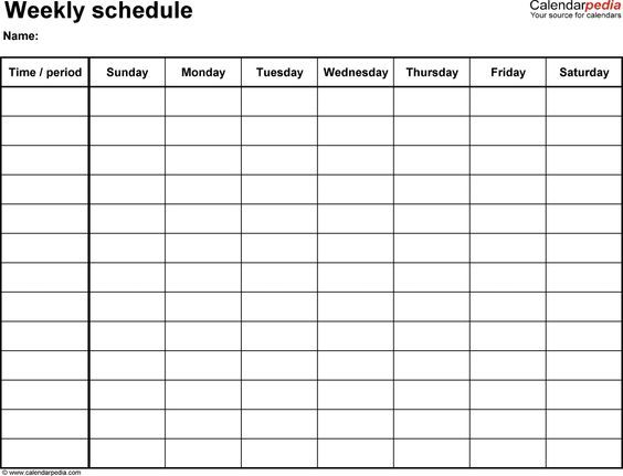 Free Weekly Schedule Templates For Word - 18 Templates