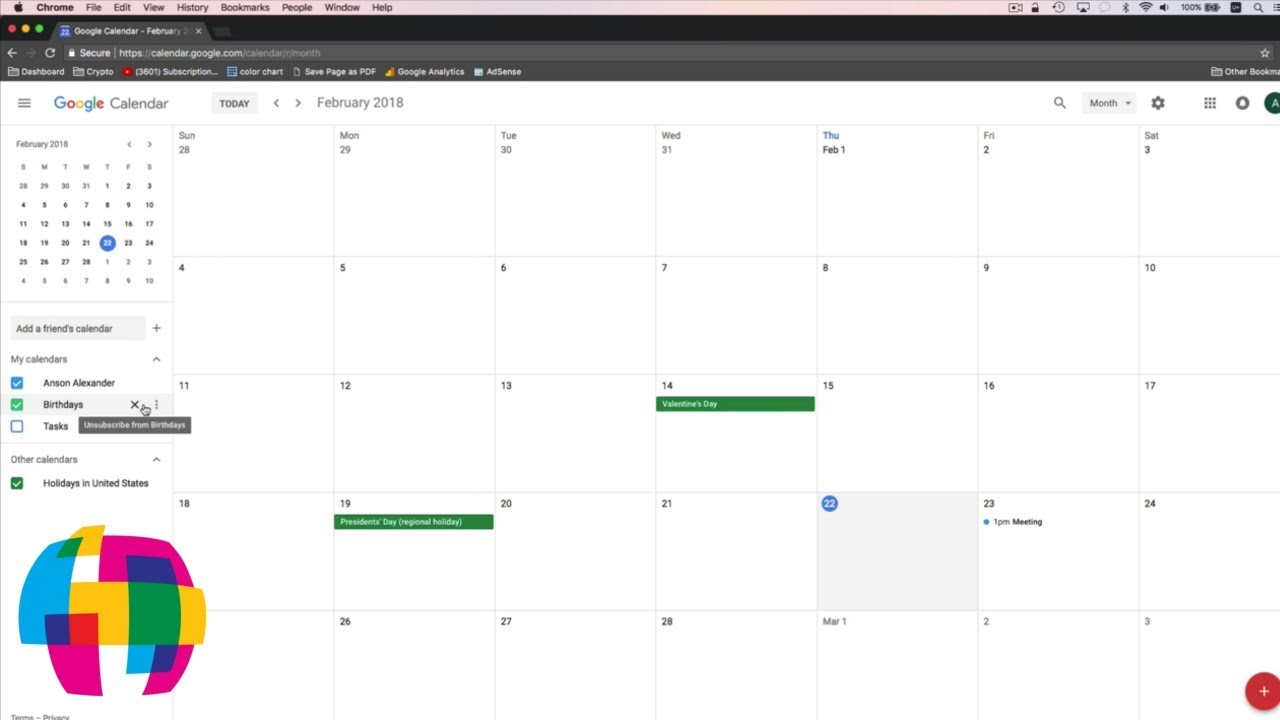 Google Calendar Tutorial - Quick Start - Ansonalex