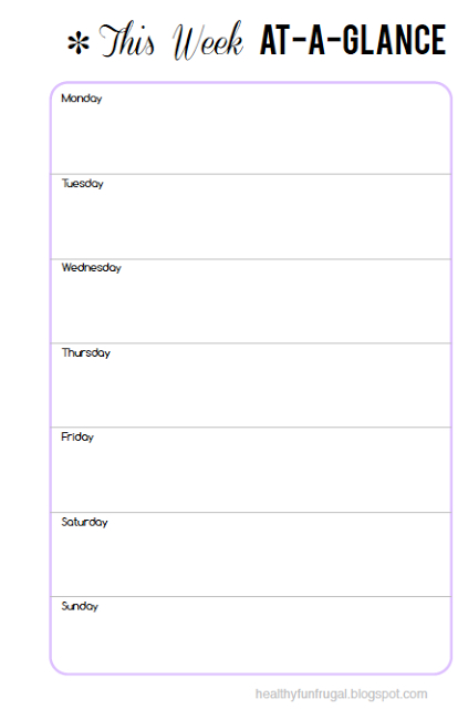 Horizontal Week At A Glance Weekly Planner Free Printable