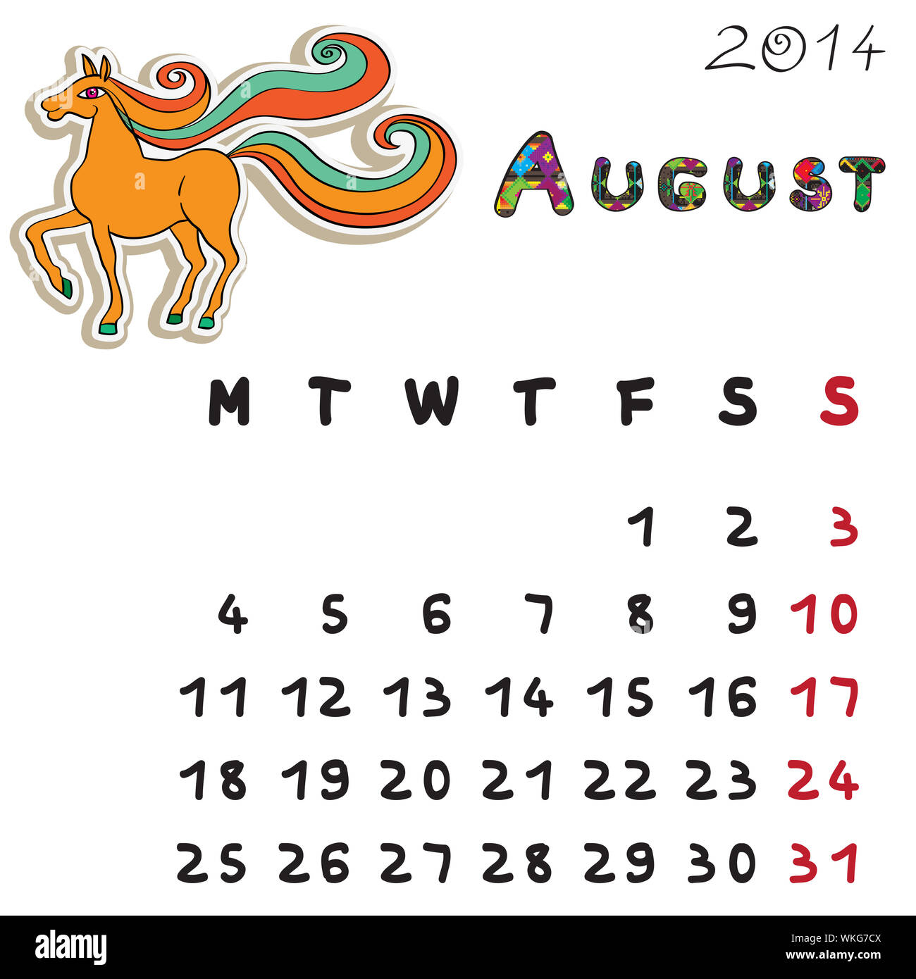 Horse 2022 Calendar For Kids - April 2022 Calendar