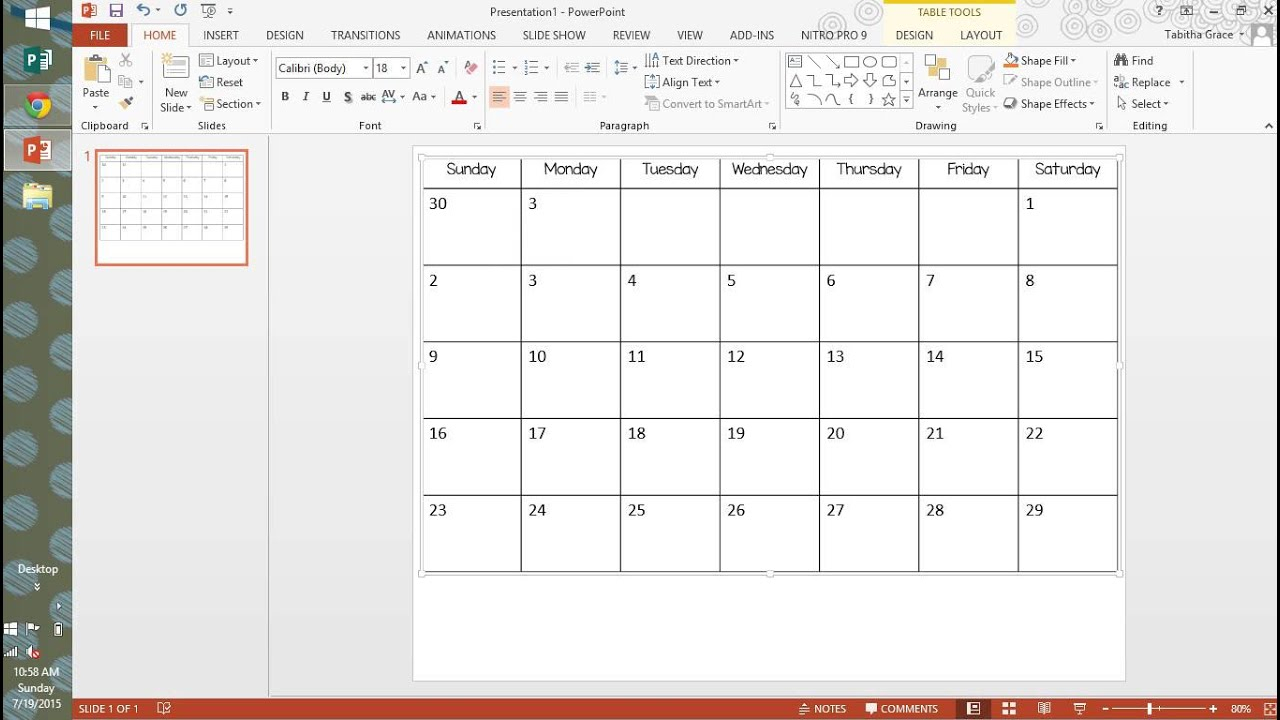 How To Create A Calendar In Powerpoint - Youtube