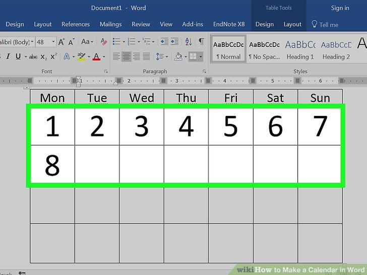 How To Make A Calendar In Word (With Pictures) - Wikihow