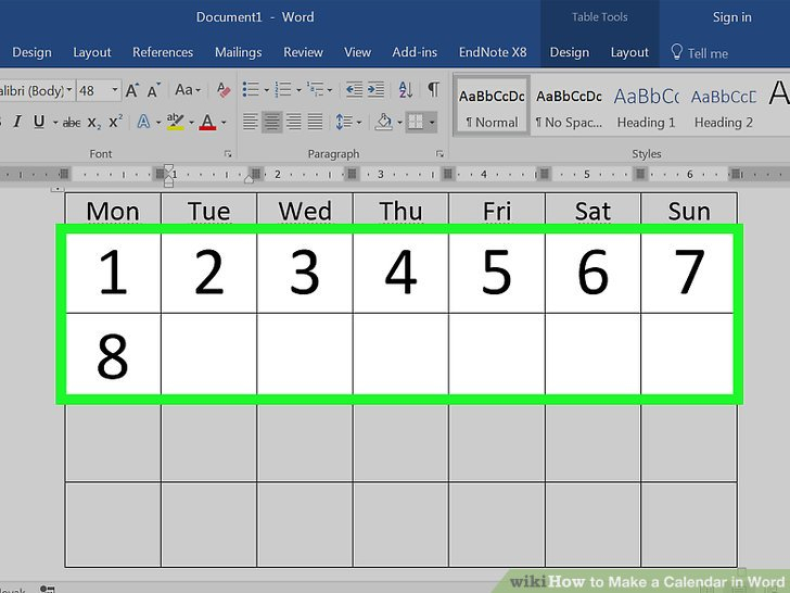 How To Make A Calendar In Word With Pictures