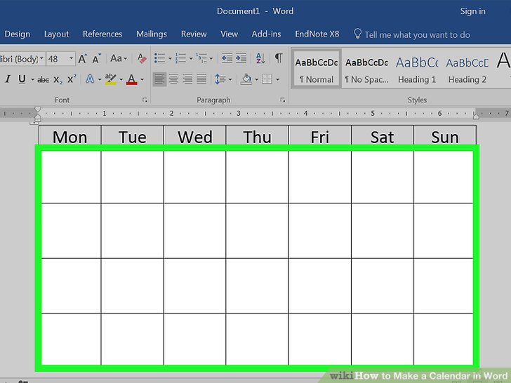 How To Make A Calendar In Word (With Pictures) - Wikihow