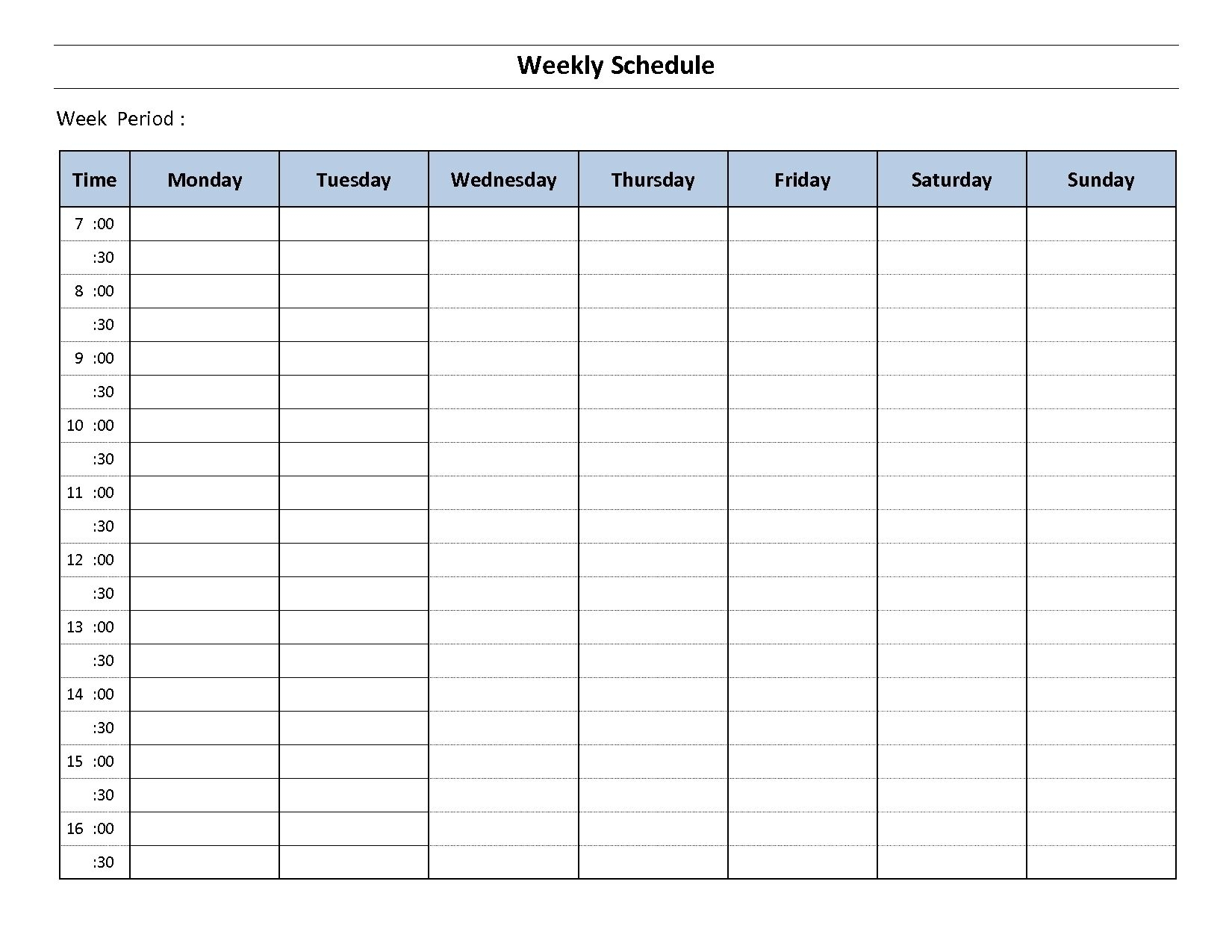 Impressive Monday Through Friday Blank Calendar | Weekly