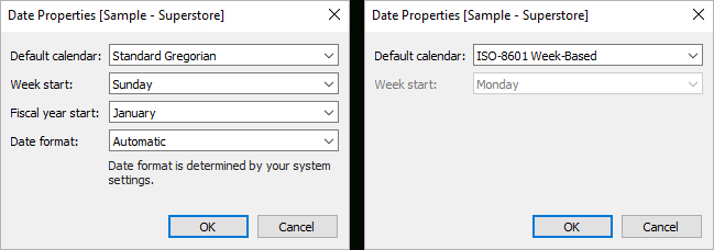 Iso-8601 Week-Based Calendar - Tableau