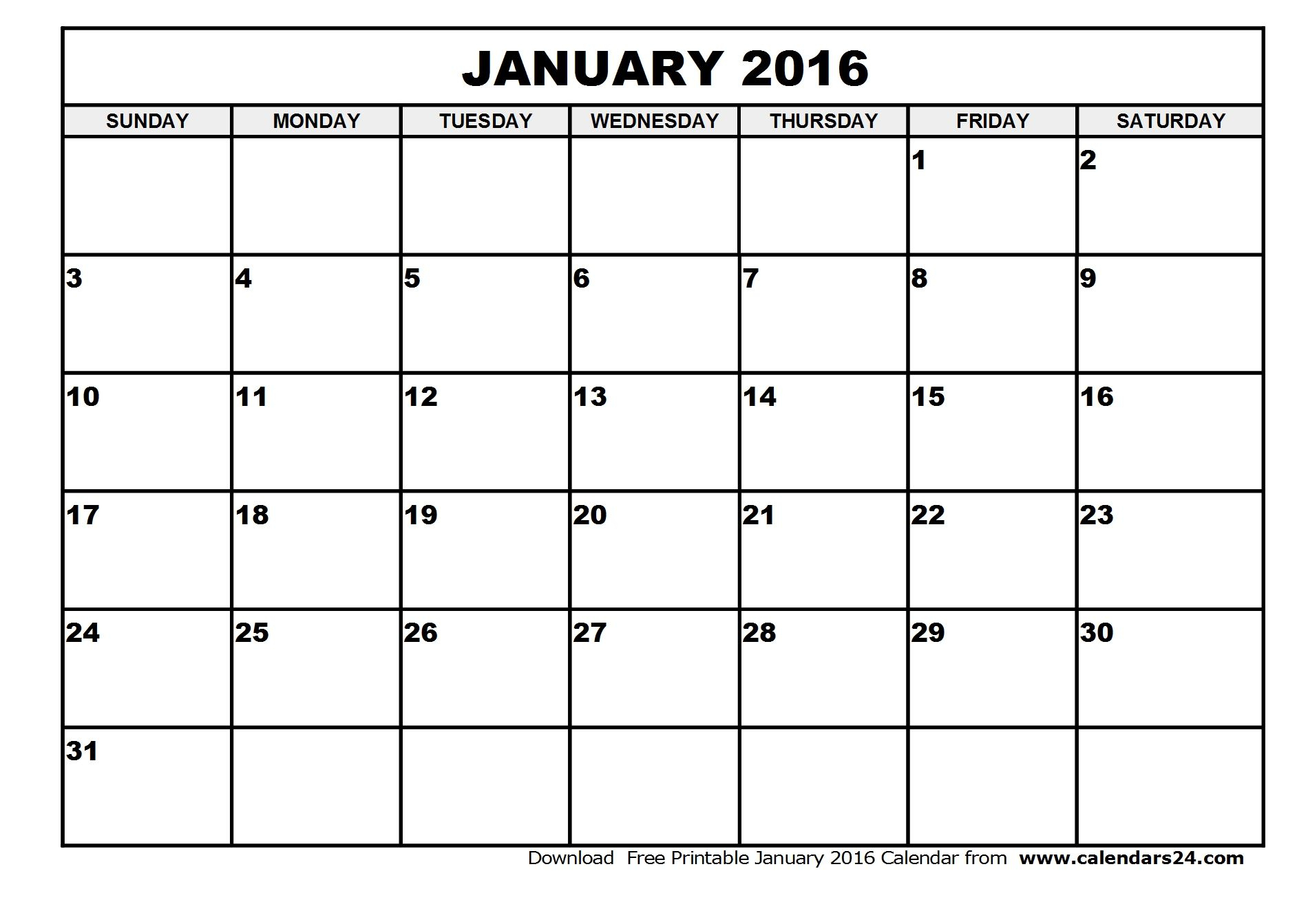 January 2016 Calendar - Google Search | Printable Calendar