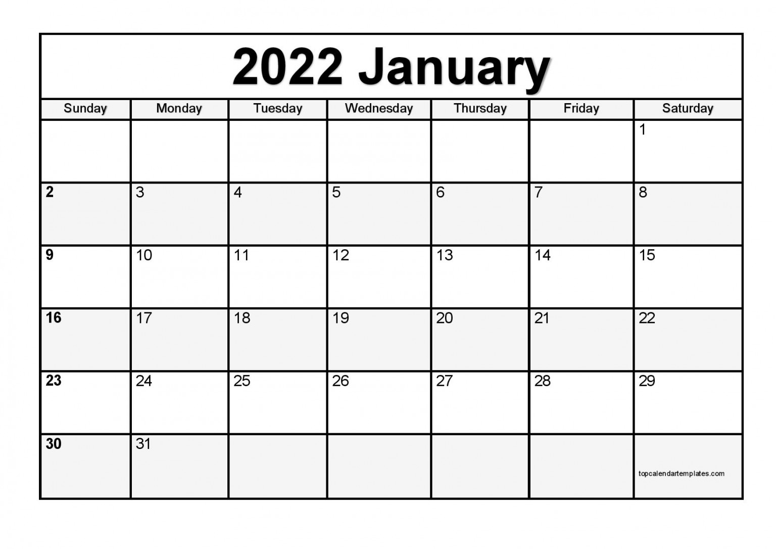 January 2022 Calendar Leaves