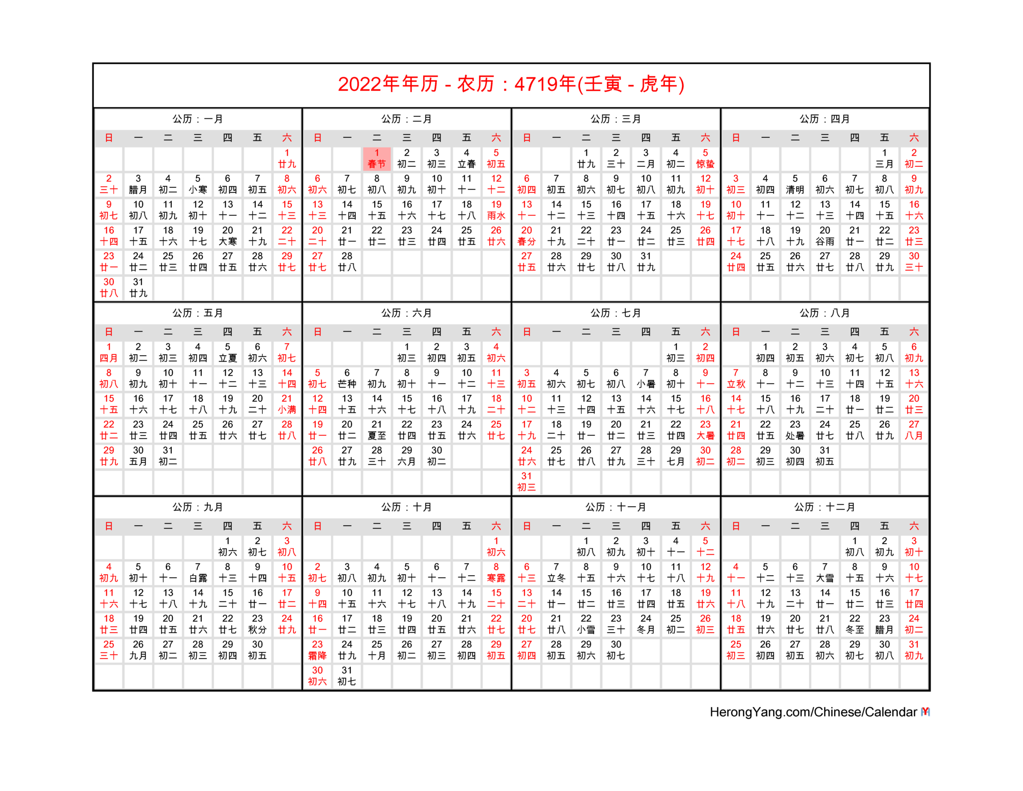 January 2022 Calendar Leaves