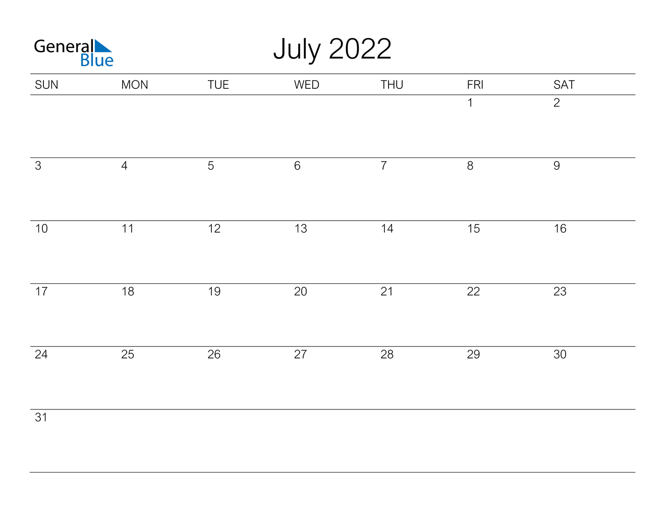 Free Printable Calendar Of July 2022 Month Calendar Printable